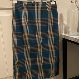 Plaid Pencil Skirt